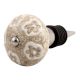 White Floral Crackle Ceramic Wine Stopper